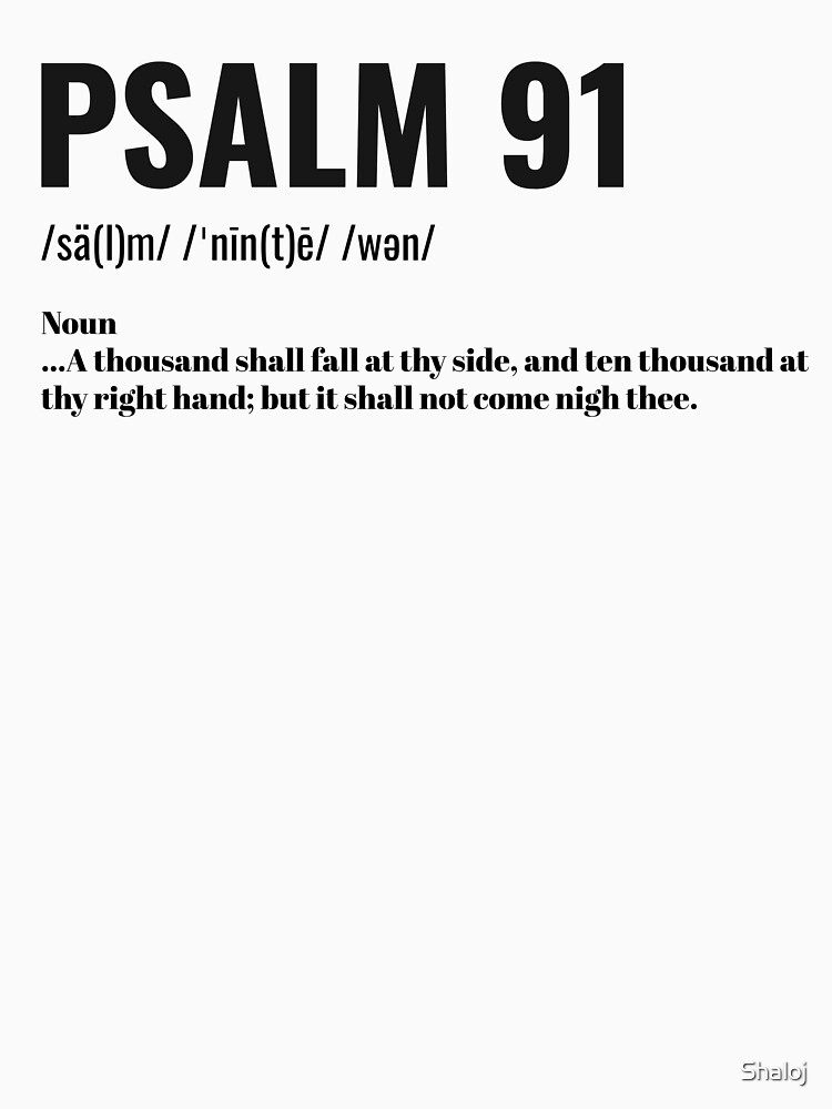"Psalm 91 Definition Shirt Bible Verse" Tshirt for Sale by Shaloj Redbubble