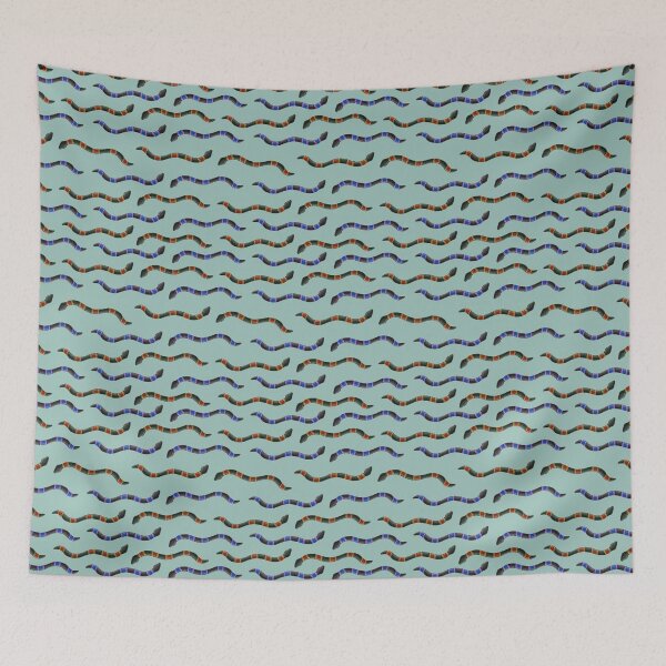 Item preview, Slithering Snakes - blue background designed and sold by kkati.