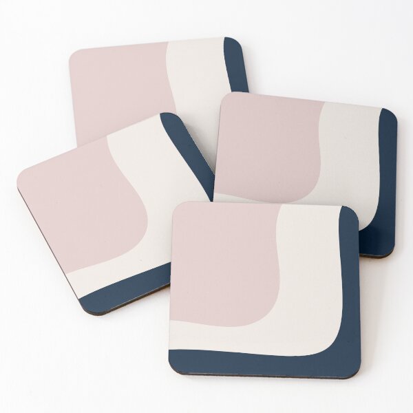 Item preview, Triple Wave Minimalist Pattern in Pink Blueberry Cream, Cream, and Navy Blue designed and sold by kierkegaard.