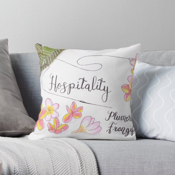 Plumeria or Frangipani - Hospitality Throw Pillow