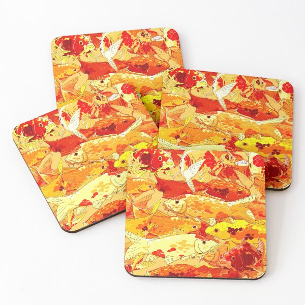 Item preview, seamless koi pattern in red, orange and yellow designed and sold by Bob Wong.