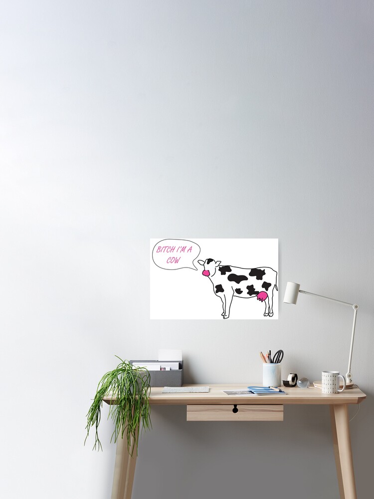 pink shadow cow print Art Board Print for Sale by ameliab11