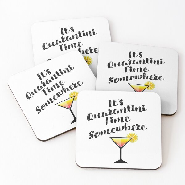 Item preview, It's Quarantini Time Somewhere Black (Social Distancing, COVID-19, Corona Virus) designed and sold by YoungBlossoms.