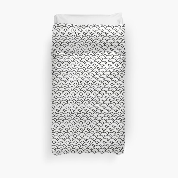 Pattern motivo japonés - blanco y negro Funda nórdica