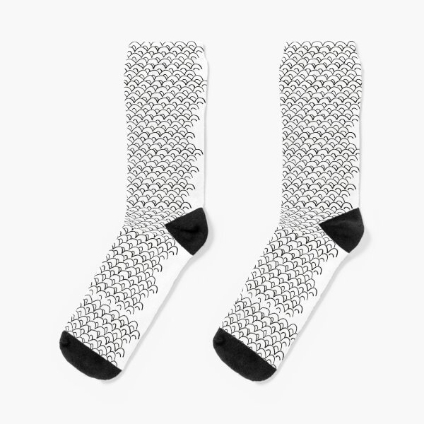 Pattern motivo japonés - blanco y negro Calcetines