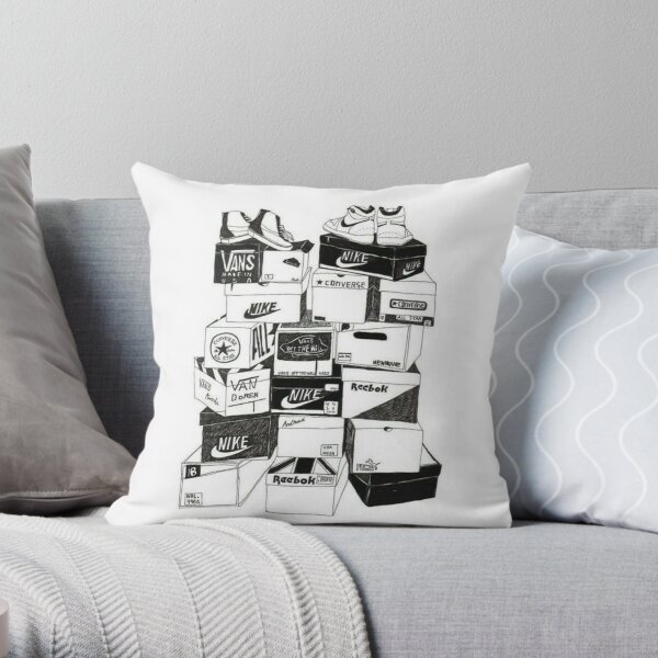 Sneaker Boxes Throw Pillow