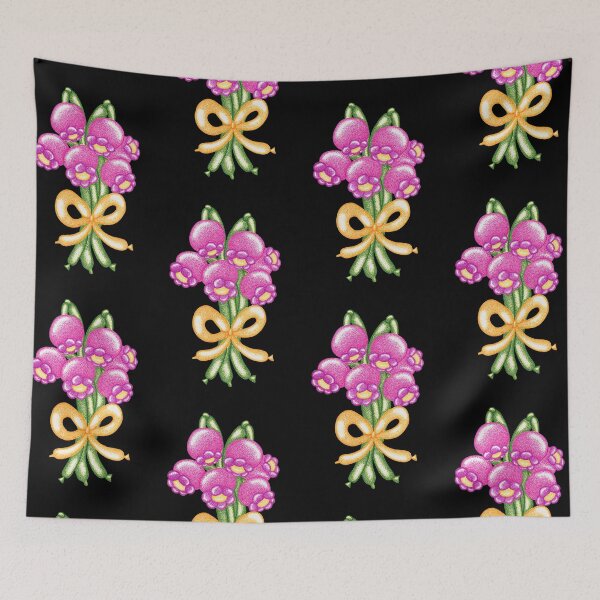 Item preview, Balloon twisting flower, pointillism drawing pink purple and yellow, flower bouquet designed and sold by MitoP.