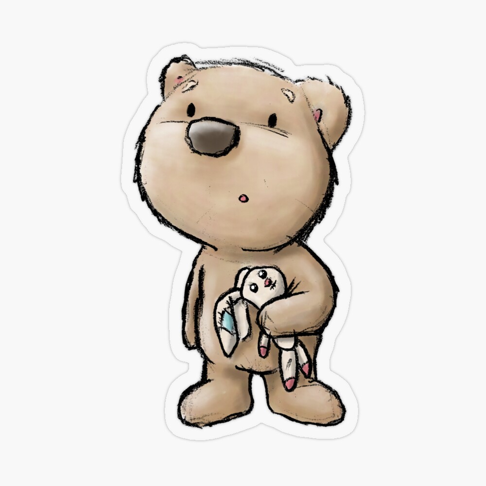 Cute love Valentine teddy bear vintage doll doodle cartoon drawing 24733746  PNG