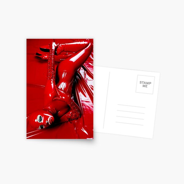 Red latex doll Postcard