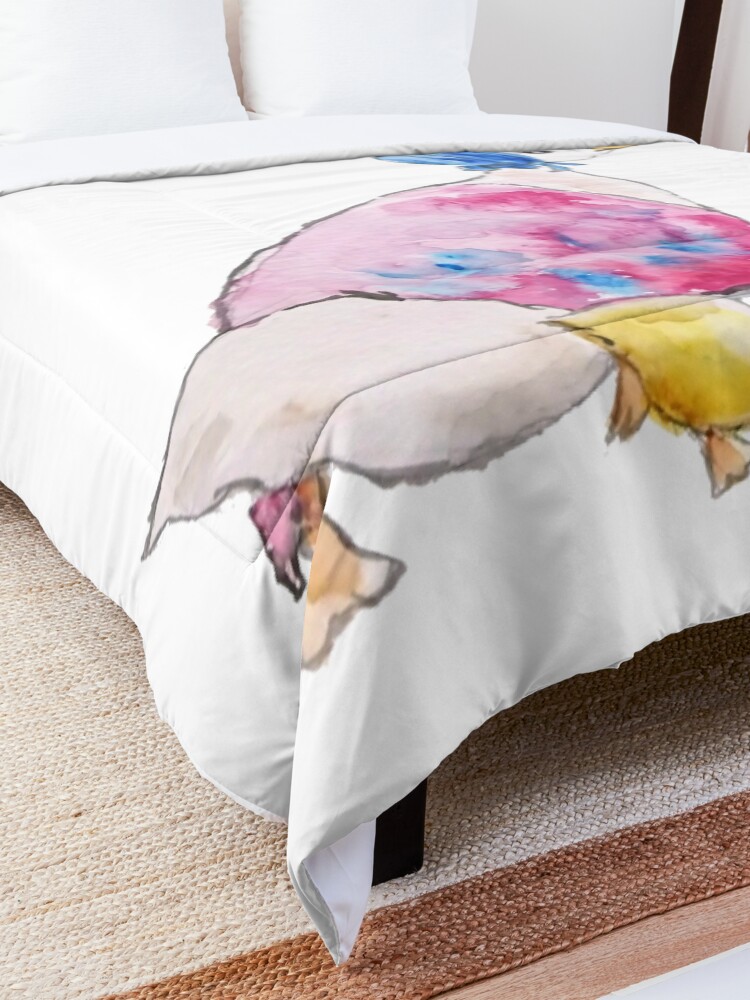 Alternate view of Jemima Puddle Duck and small yellow ducklings Beatrix Potter Comforter