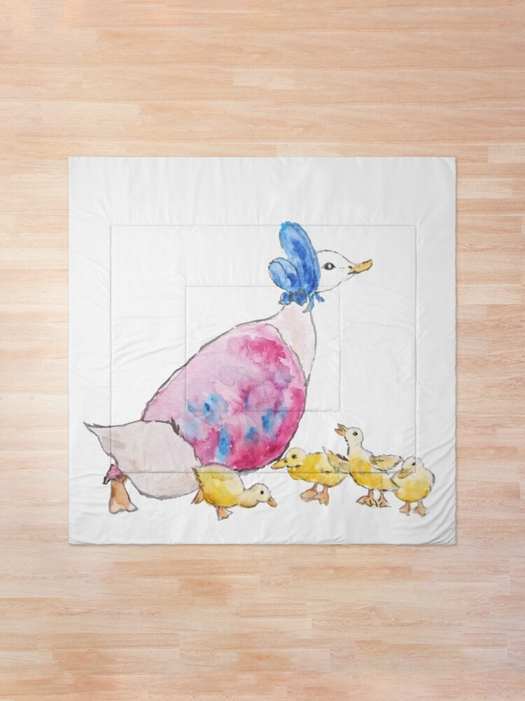 Alternate view of Jemima Puddle Duck and small yellow ducklings Beatrix Potter Comforter