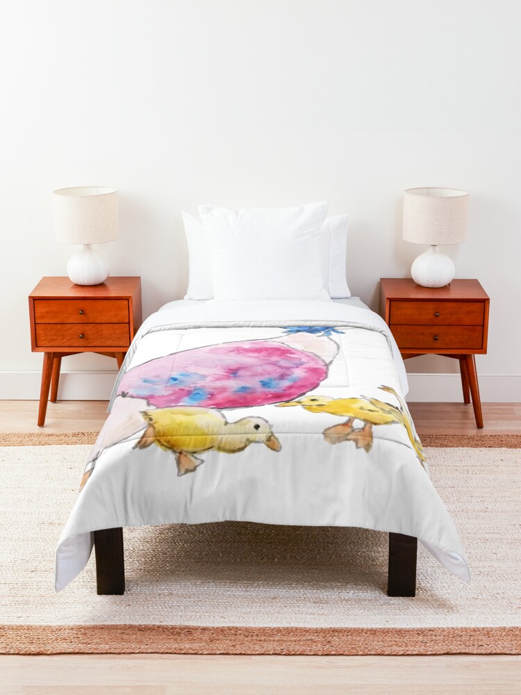 Alternate view of Jemima Puddle Duck and small yellow ducklings Beatrix Potter Comforter