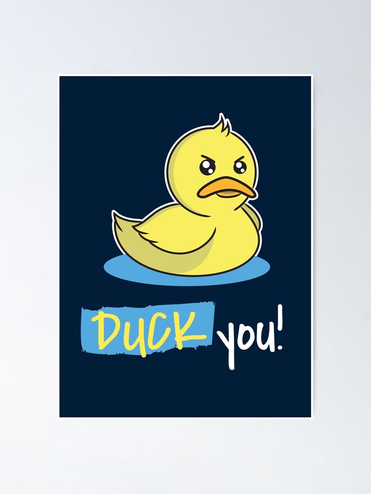 Button for Sale mit Ente weg. Der „Duck You“-Mittelfinger. von HalfCat