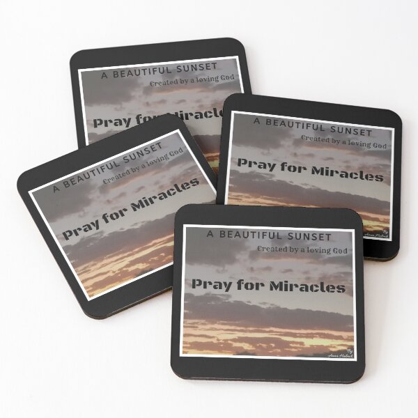 Item preview, A view of a beautiful sunset created by a loving God reminding us to pray for miracles with words in black designed and sold by AnnaBBS.