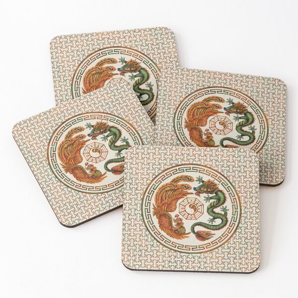 Item preview, Phoenix and Dragon with bagua #3 designed and sold by k9printart.