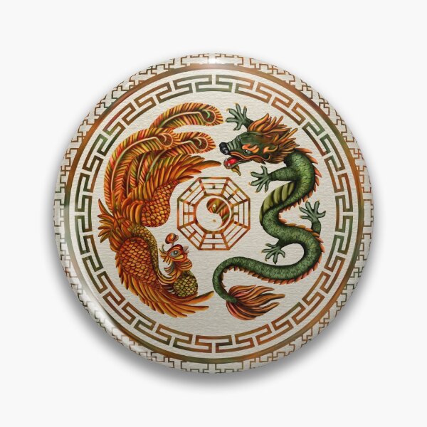 Item preview, Phoenix and Dragon with bagua #3 designed and sold by k9printart.