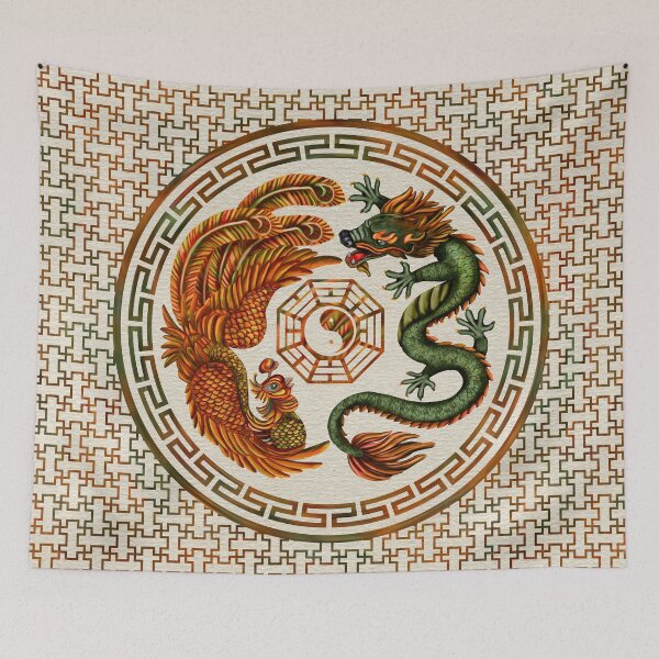 Item preview, Phoenix and Dragon with bagua #3 designed and sold by k9printart.