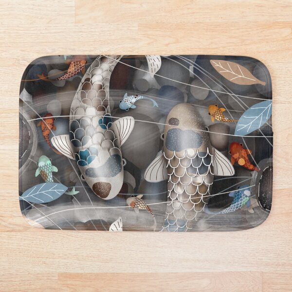 Koi Fish Pond Bath Mat