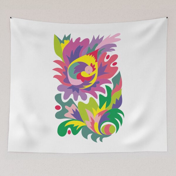 Item preview, Bird sleeps on a flower. Abstraction. designed and sold by oleo79.