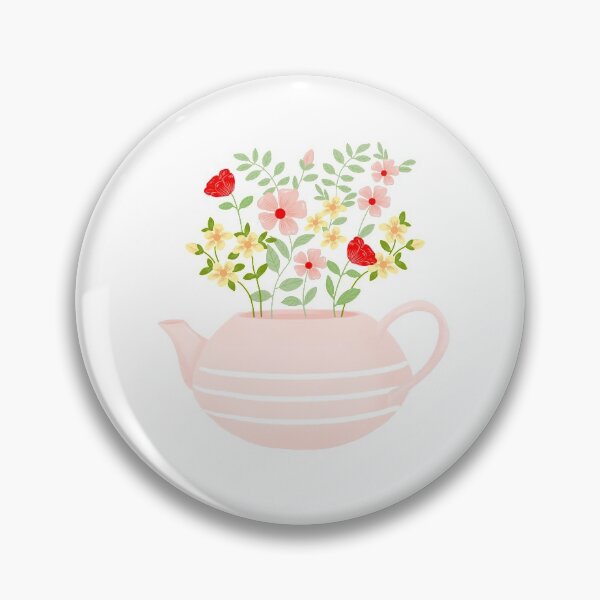 Item preview, Flowers in pink teapot designed and sold by Katbydesign.