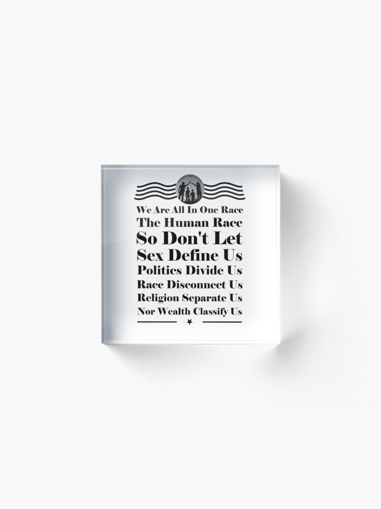 Alternate view of We Are All In One Race Acrylic Block