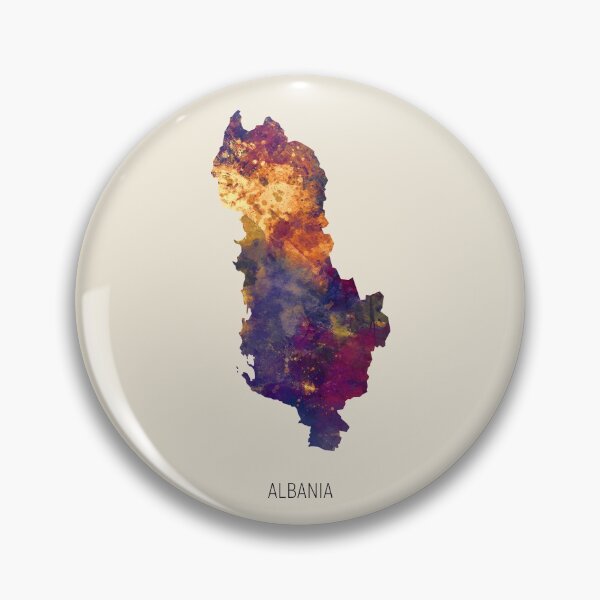 Aperçu de l'œuvre Albania Watercolor Map créée et vendue par ArtPrints.