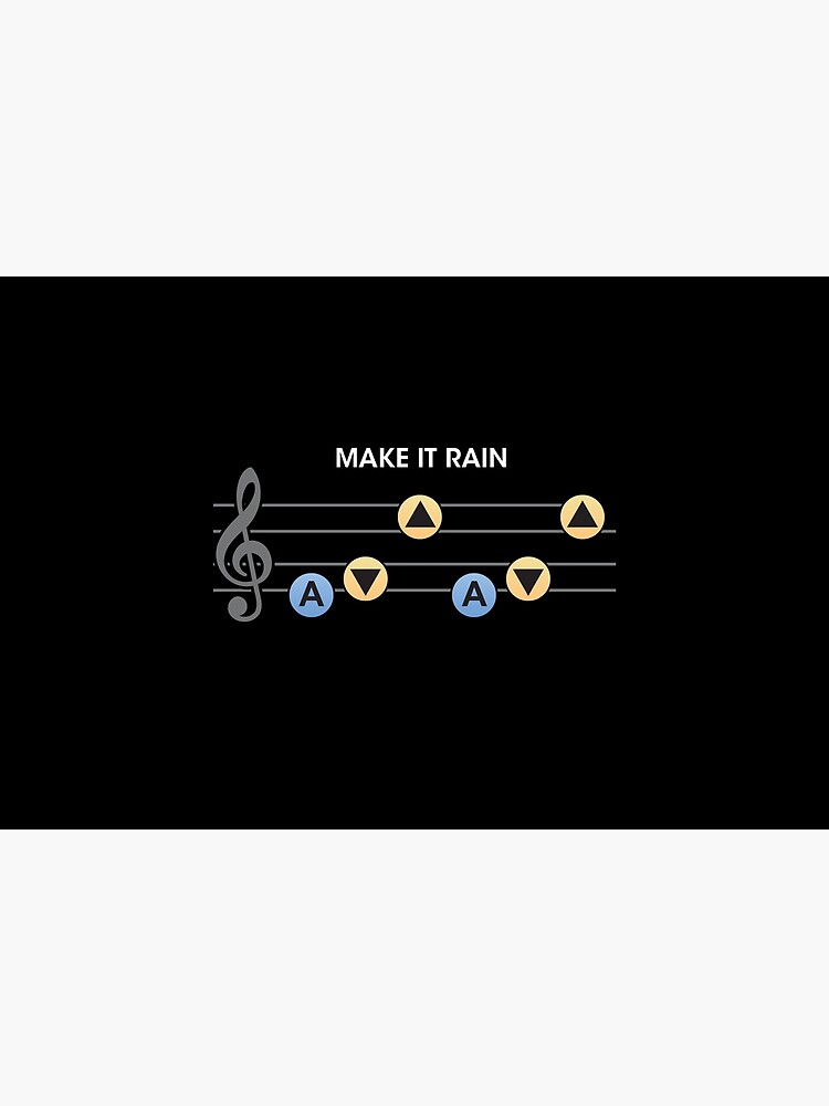 Discover Zelda inspired art, Link Ocarina of time Song of Storms Make it Rain design Bath Mat