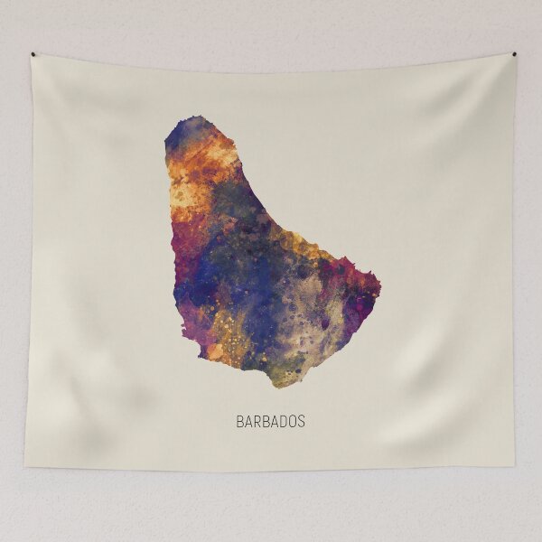 Item preview, Barbados Watercolor Map designed and sold by ArtPrints.
