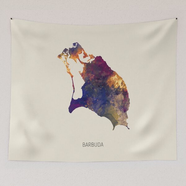 Item preview, Barbuda Watercolor Map designed and sold by ArtPrints.