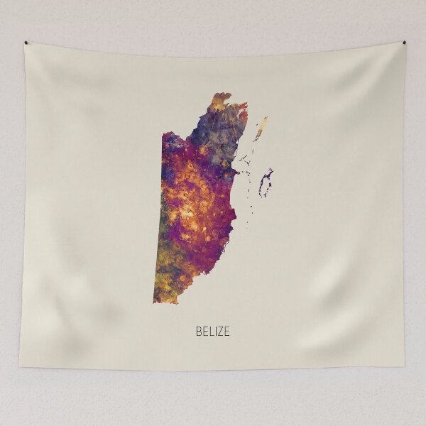 Item preview, Belize Watercolor Map designed and sold by ArtPrints.