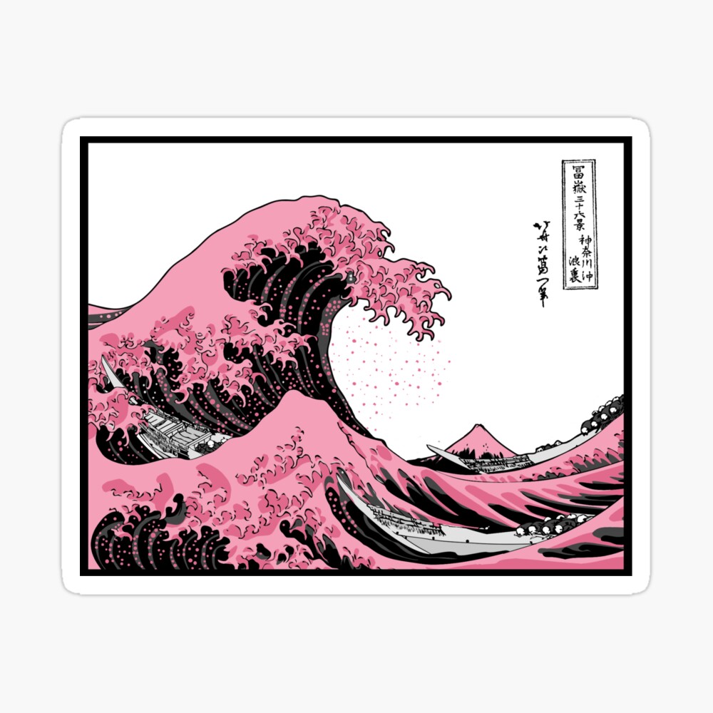 Pink Great Wave Off Kanagawa Photographic Print By Akolytus Redbubble