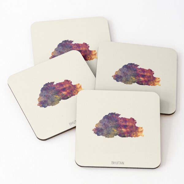 Item preview, Bhutan Watercolor Map designed and sold by ArtPrints.