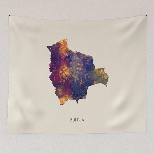 Item preview, Bolivia Watercolor Map designed and sold by ArtPrints.