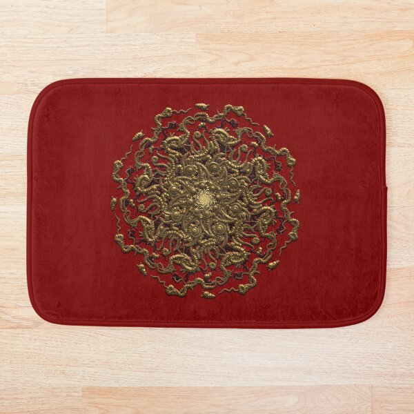 3D Occult Mandala Gold Sculpted Virus Bath Mat