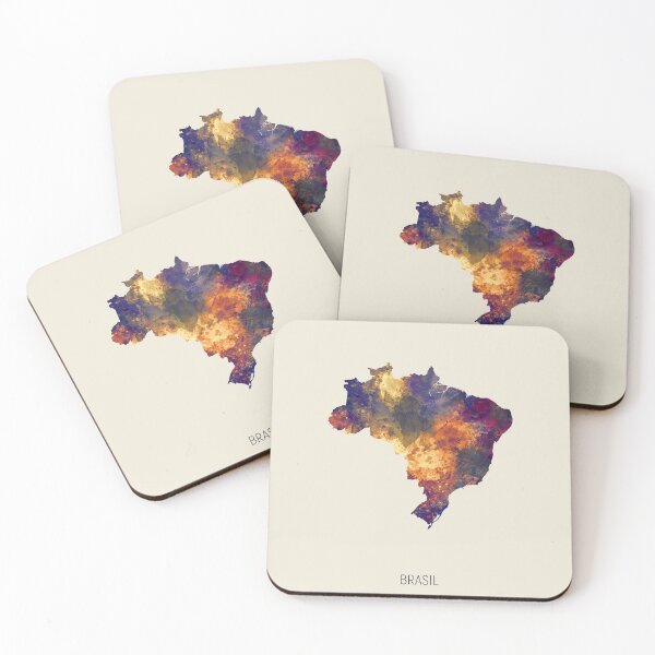 Item preview, Brasil Watercolor Map designed and sold by ArtPrints.