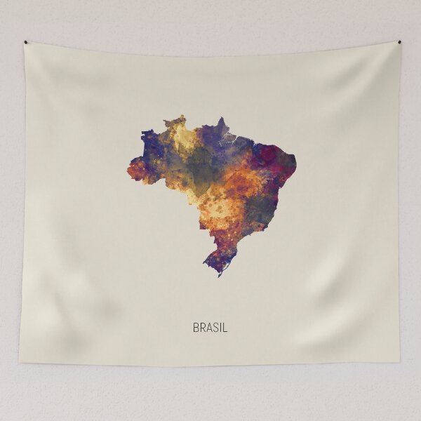 Item preview, Brasil Watercolor Map designed and sold by ArtPrints.