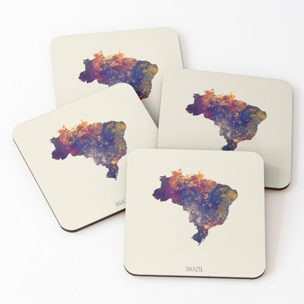 Artikelvorschau, Brazil Watercolor Map entworfen und verkauft von ArtPrints.