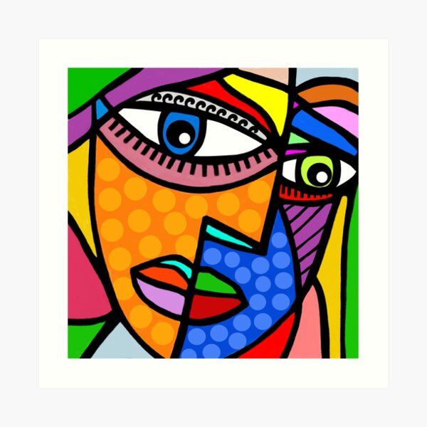 Abstract Faces Painting 24X24, Acrylic Painting for Living Room, Colorful  Abstract Painting, Original Artwork, Wall Decor