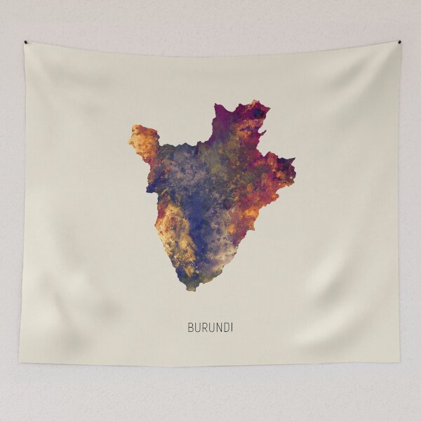 Item preview, Burundi Watercolor Map designed and sold by ArtPrints.