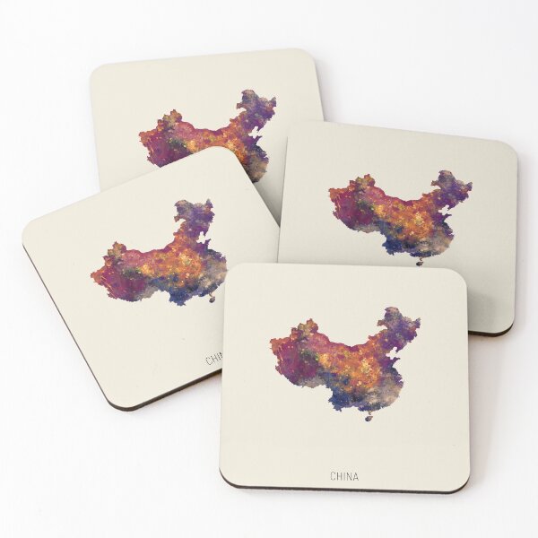 Item preview, China Watercolor Map designed and sold by ArtPrints.