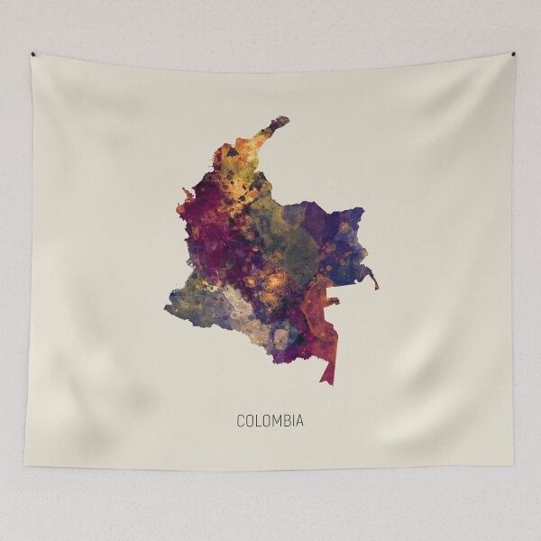 Item preview, Colombia Watercolor Map designed and sold by ArtPrints.