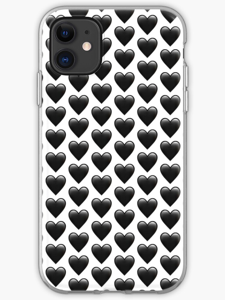 Schwarzes Herz Emoji Iphone Hulle Cover Von Amemestore Redbubble