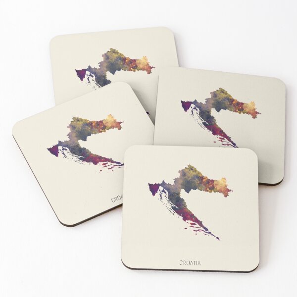 Item preview, Croatia Watercolor Map designed and sold by ArtPrints.