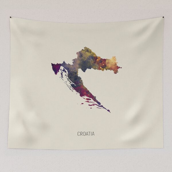 Item preview, Croatia Watercolor Map designed and sold by ArtPrints.