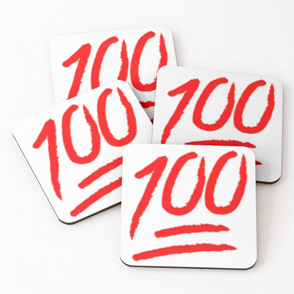 100 Emoji Coasters Set Of 4 By Amemestore Redbubble - 100 emoji pin roblox