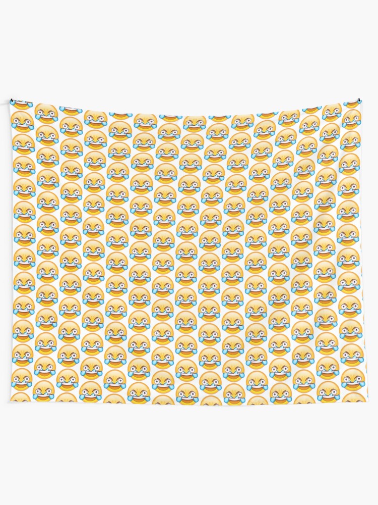 Cry Laugh Emoji Meme Tapestry By Amemestore Redbubble - intense laughing emoji roblox