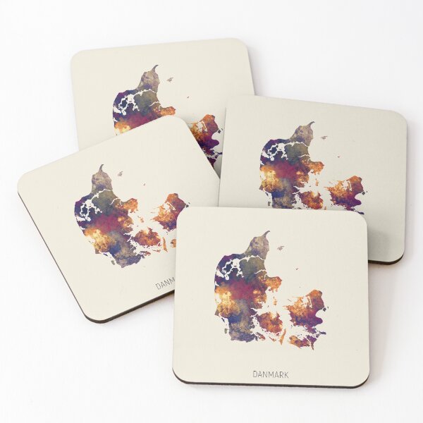 Item preview, Danmark Watercolor Map designed and sold by ArtPrints.