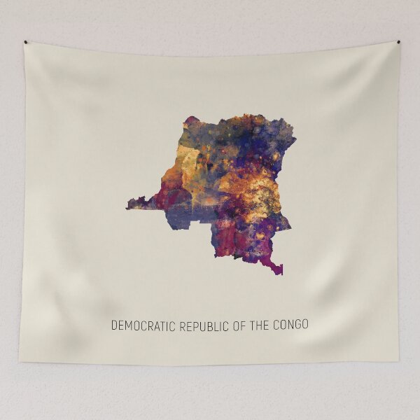 Item preview, Democratic Republic of the Congo Watercolor Map designed and sold by ArtPrints.