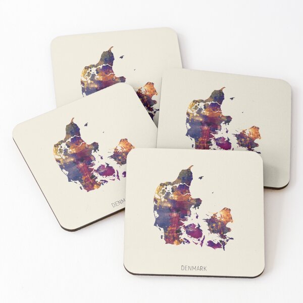 Item preview, Denmark Watercolor Map designed and sold by ArtPrints.