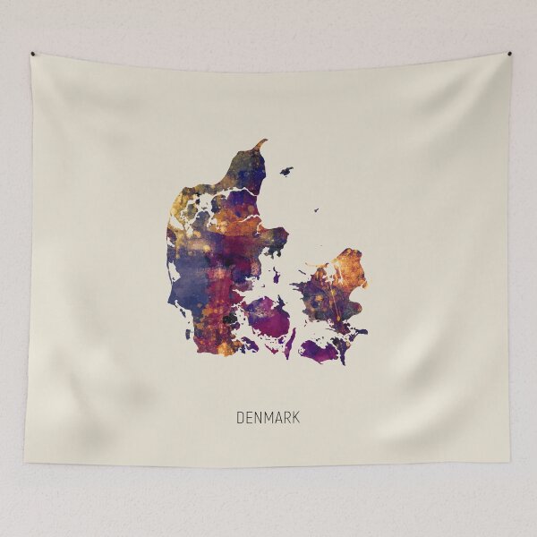 Item preview, Denmark Watercolor Map designed and sold by ArtPrints.